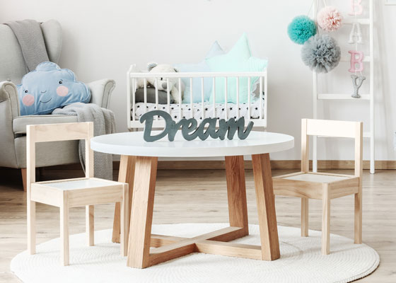 children's bedroom furniture - kiddies table and chairs
